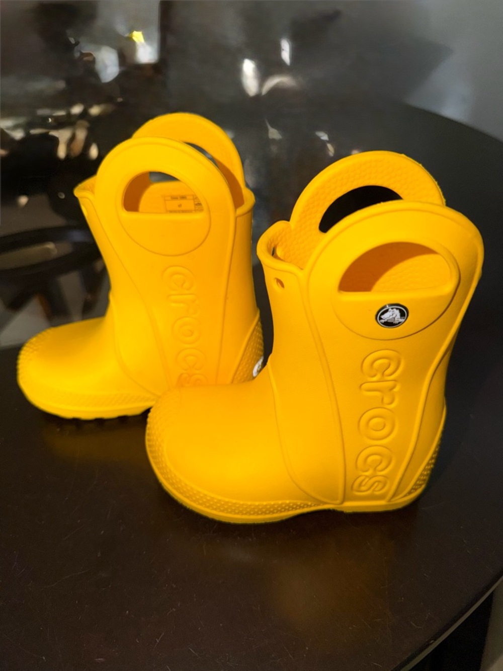 CROCS Kids Yellow Handle Rain Boots